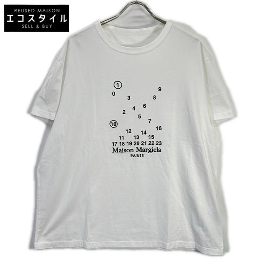 Maison margiela メゾンマルジェラ S50GC0684 ホワイト ナンバリングデザイン クルーネック ショートスリーブカットソー トップス