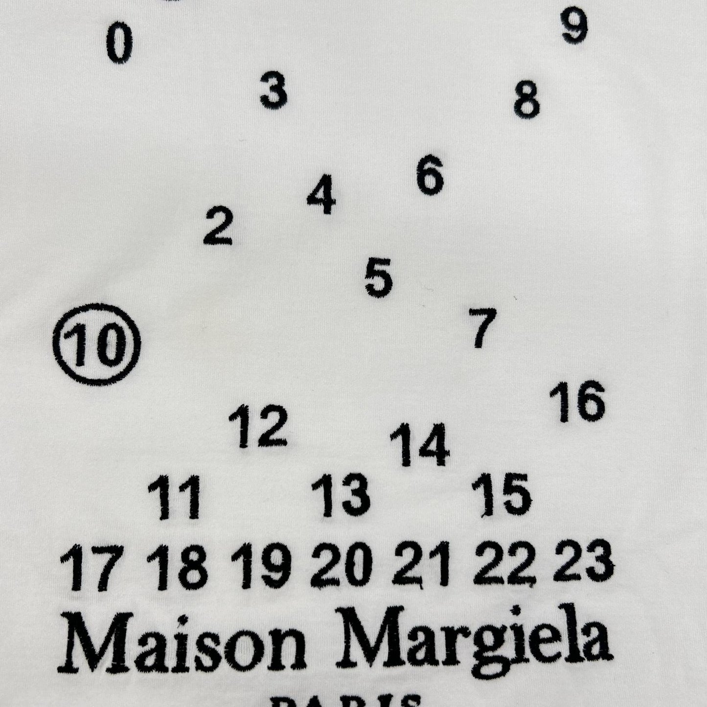 Maison margiela メゾンマルジェラ S50GC0684 ホワイト ナンバリングデザイン クルーネック ショートスリーブカットソー トップス