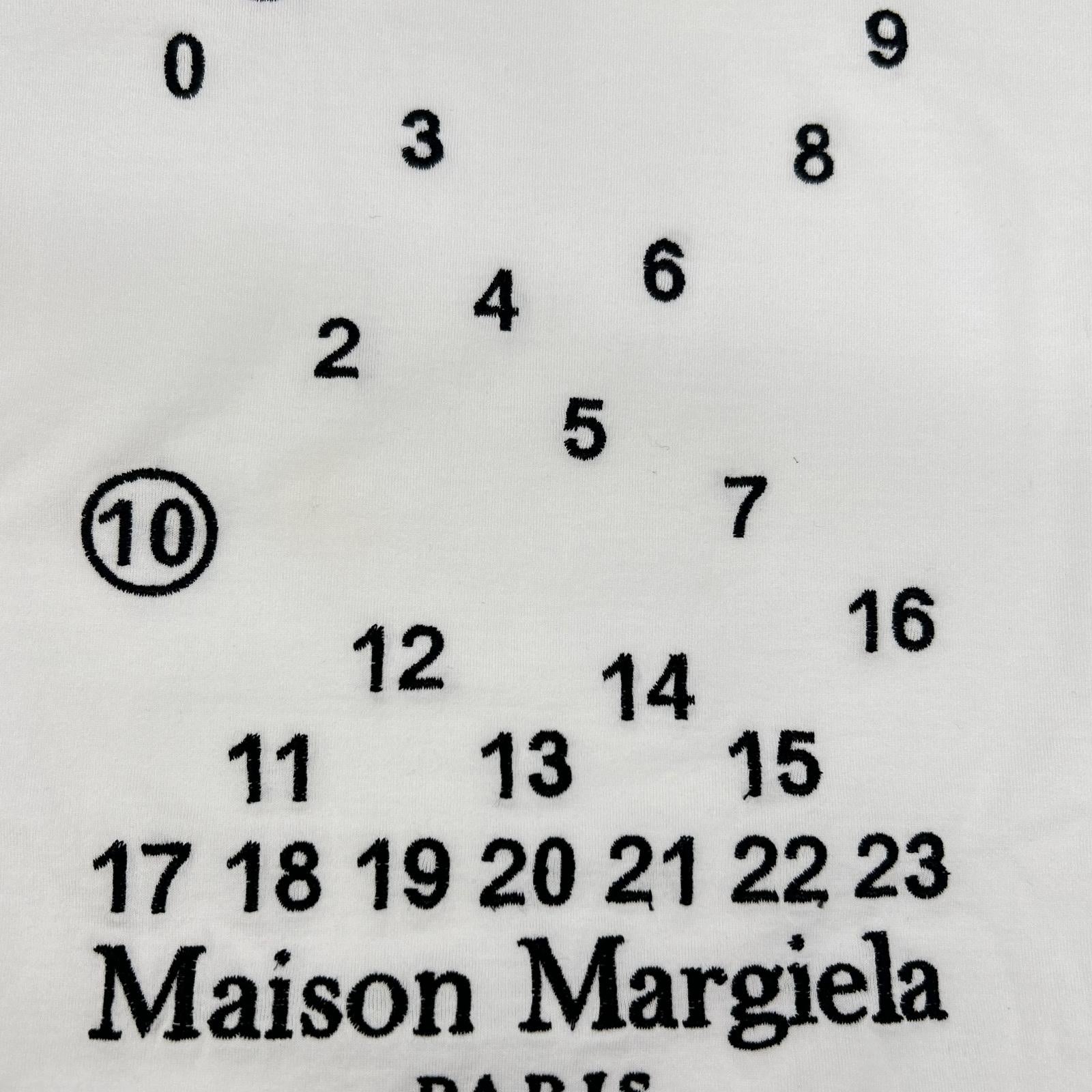 Maison margiela メゾンマルジェラ S50GC0684 ホワイト ナンバリングデザイン クルーネック ショートスリーブカットソー トップス