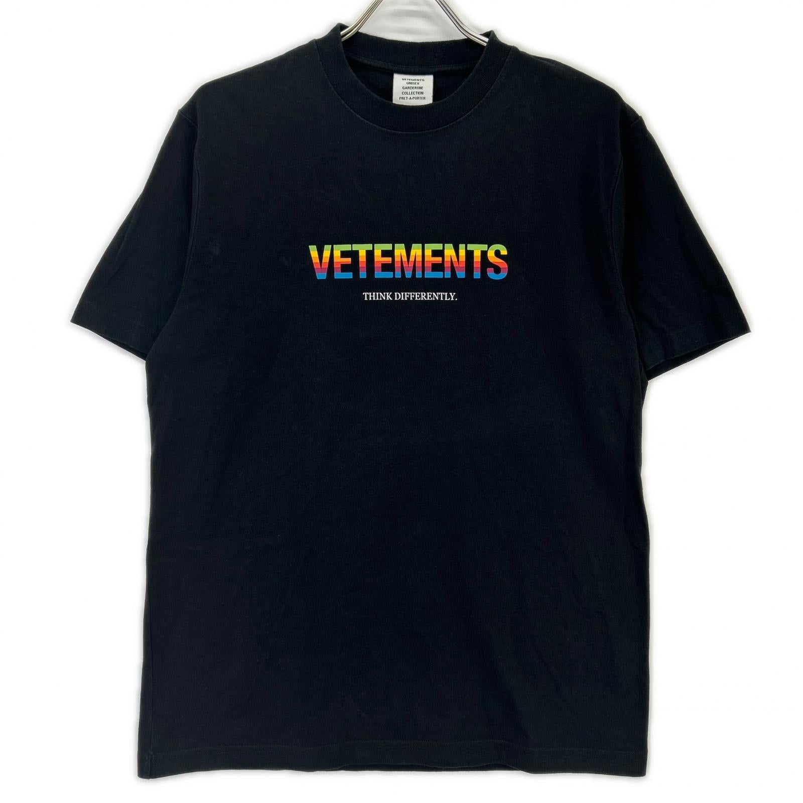 VETEMENTS 维特萌 黑色 彩色徽标印花 短袖T恤 上衣