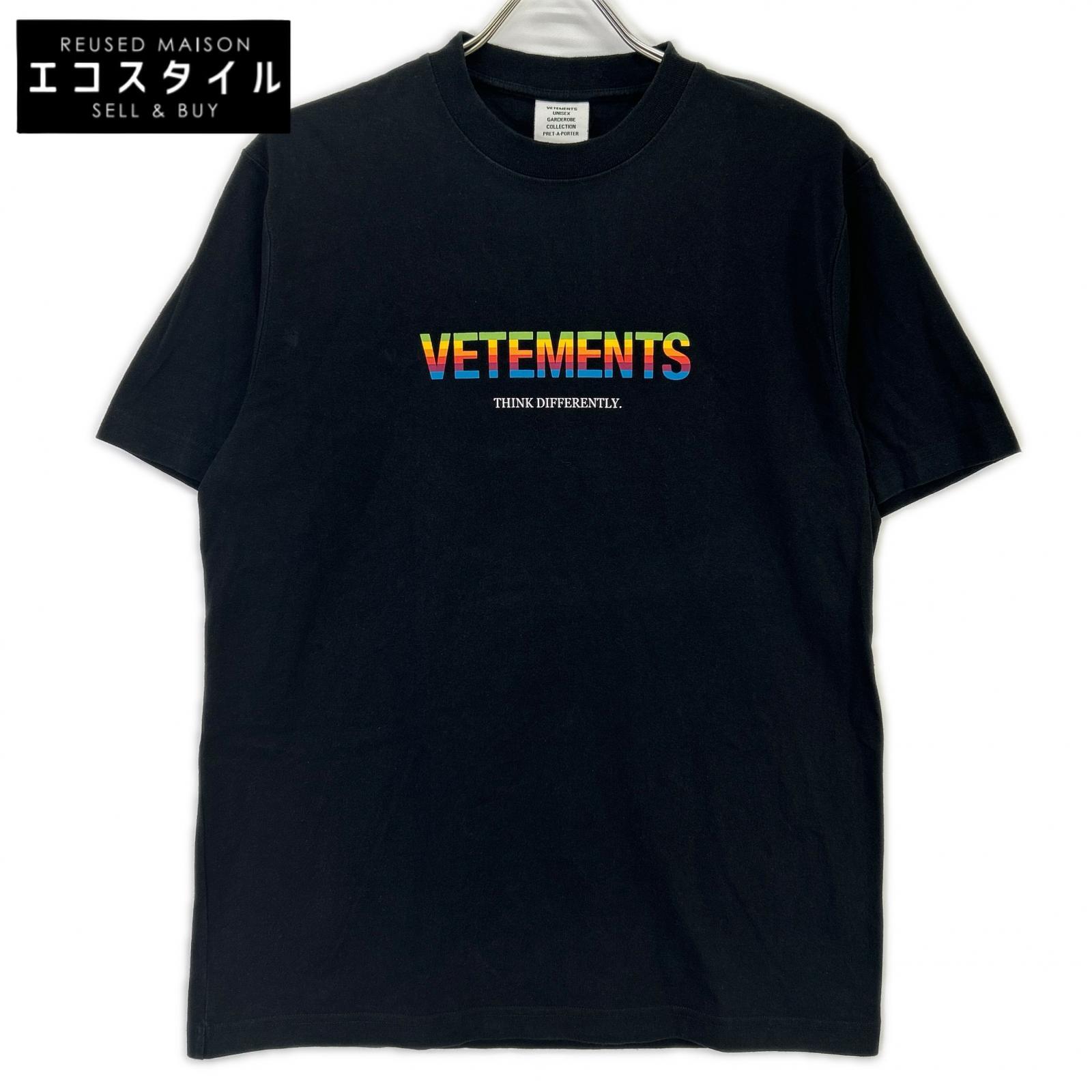 VETEMENTS 维特萌 黑色 彩色徽标印花 短袖T恤 上衣