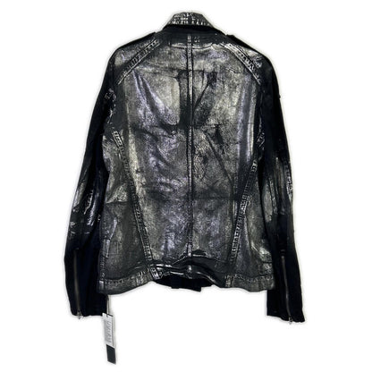 JULIUS ユリウス 25年製 887BLM2 ブラック×シルバー Ana-Moto JD Biker Jacket/10オンス コーティング ダブルライダースデニムジャケット ジャケット