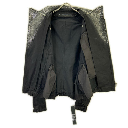 JULIUS ユリウス 25年製 887BLM2 ブラック×シルバー Ana-Moto JD Biker Jacket/10オンス コーティング ダブルライダースデニムジャケット ジャケット