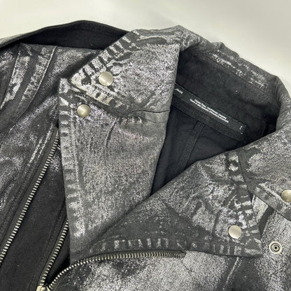 JULIUS ユリウス 25年製 887BLM2 ブラック×シルバー Ana-Moto JD Biker Jacket/10オンス コーティング ダブルライダースデニムジャケット ジャケット