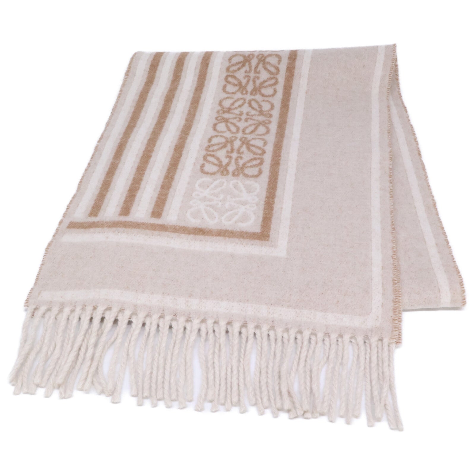 LOEWE Loewe FSA4SS1W10 0011427812 Wool/Cashmere Anagram Jacquard Pattern Scarf