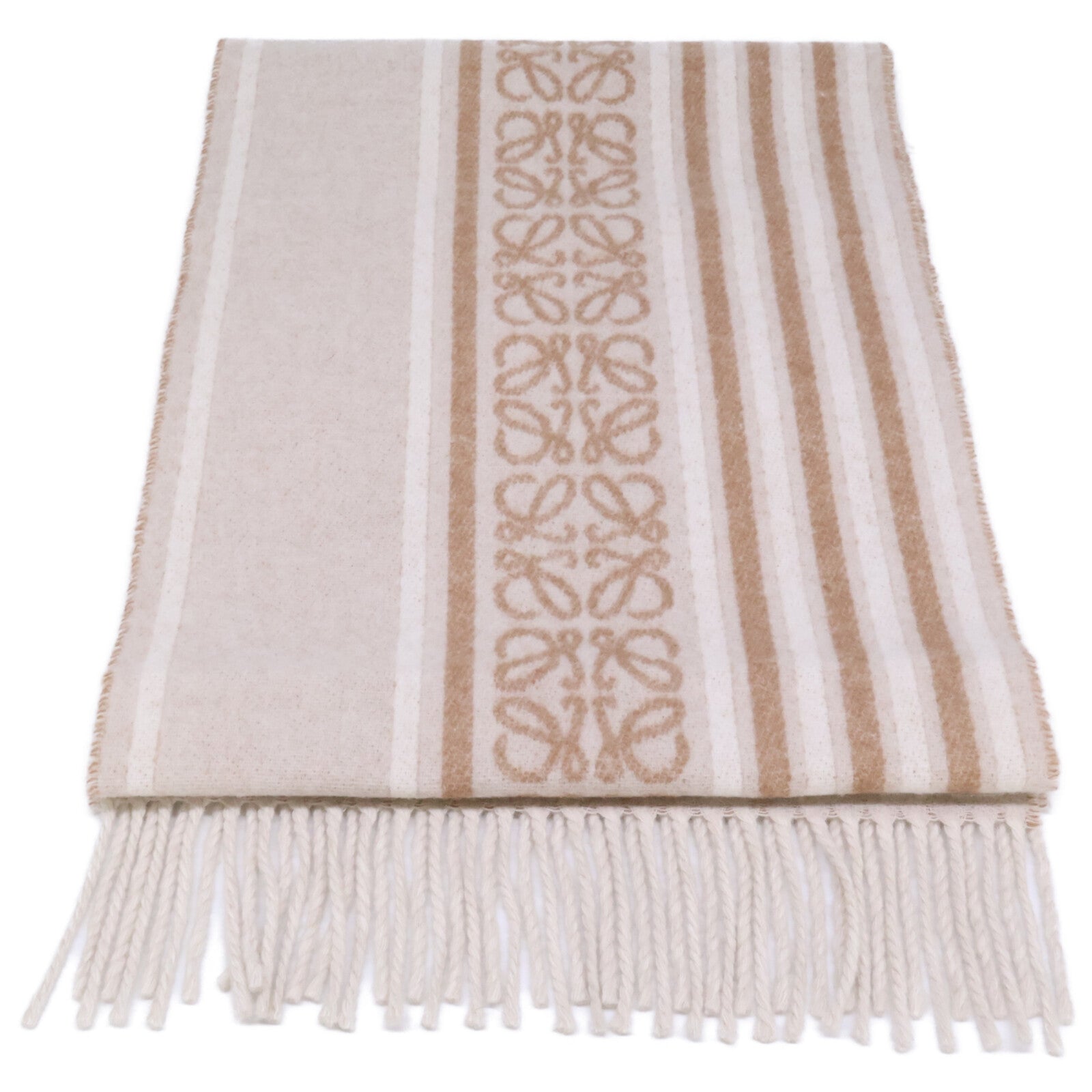 LOEWE Loewe FSA4SS1W10 0011427812 Wool/Cashmere Anagram Jacquard Pattern Scarf
