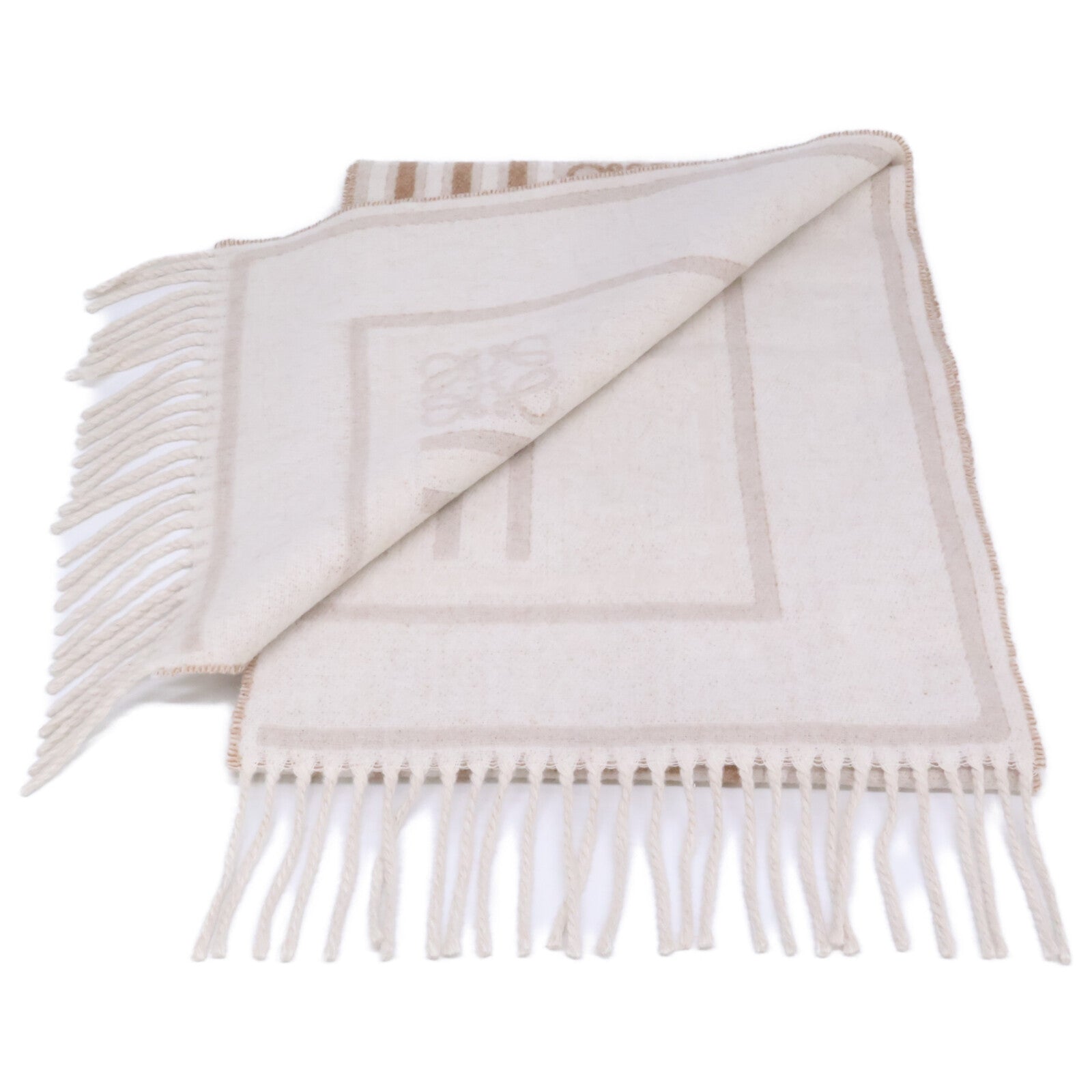 LOEWE Loewe FSA4SS1W10 0011427812 Wool/Cashmere Anagram Jacquard Pattern Scarf
