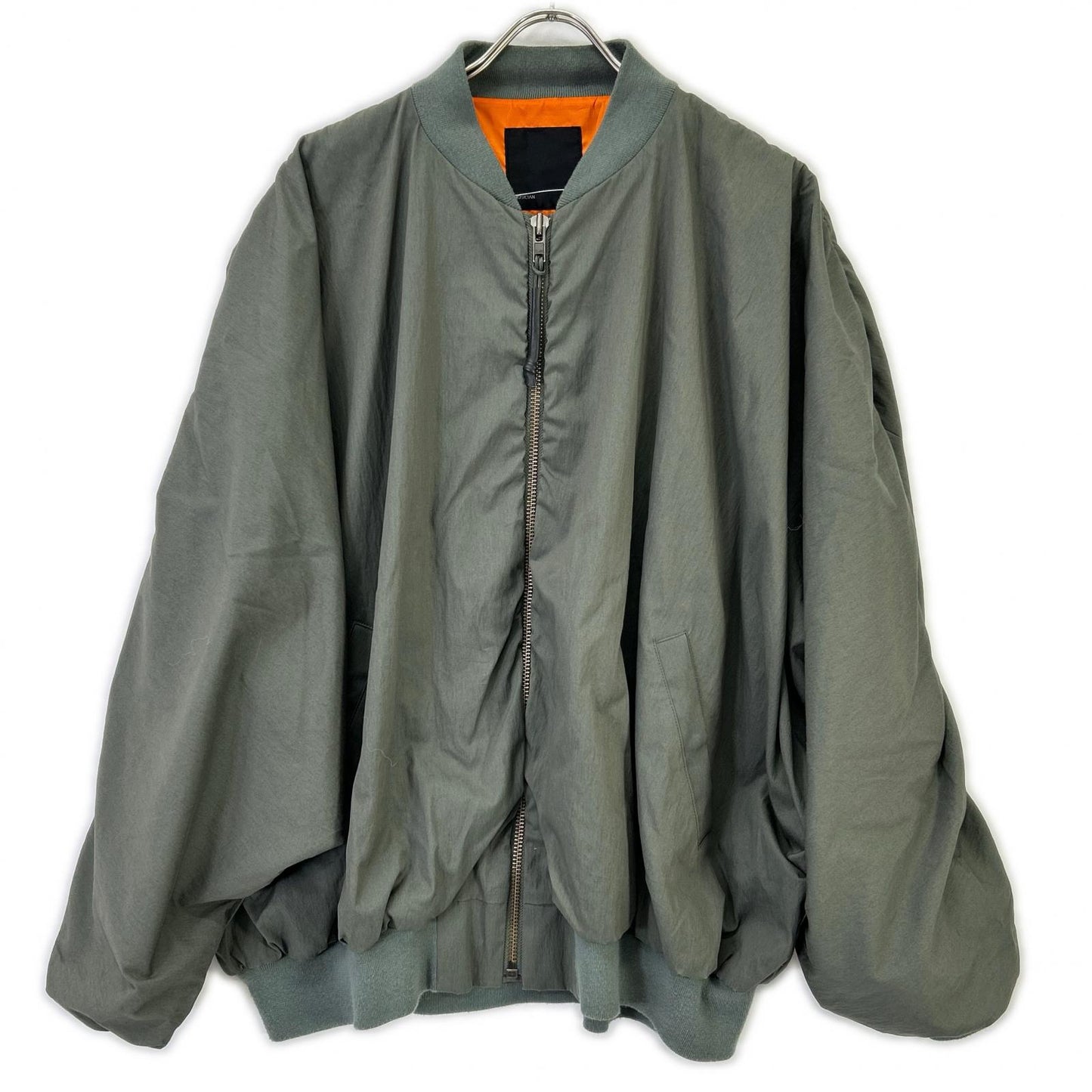 LAD MUSICIAN ラッドミュージシャン 2123-356 カーキ NY OXFORD MA-1 コットン ジップアップブルゾン ジャケット
