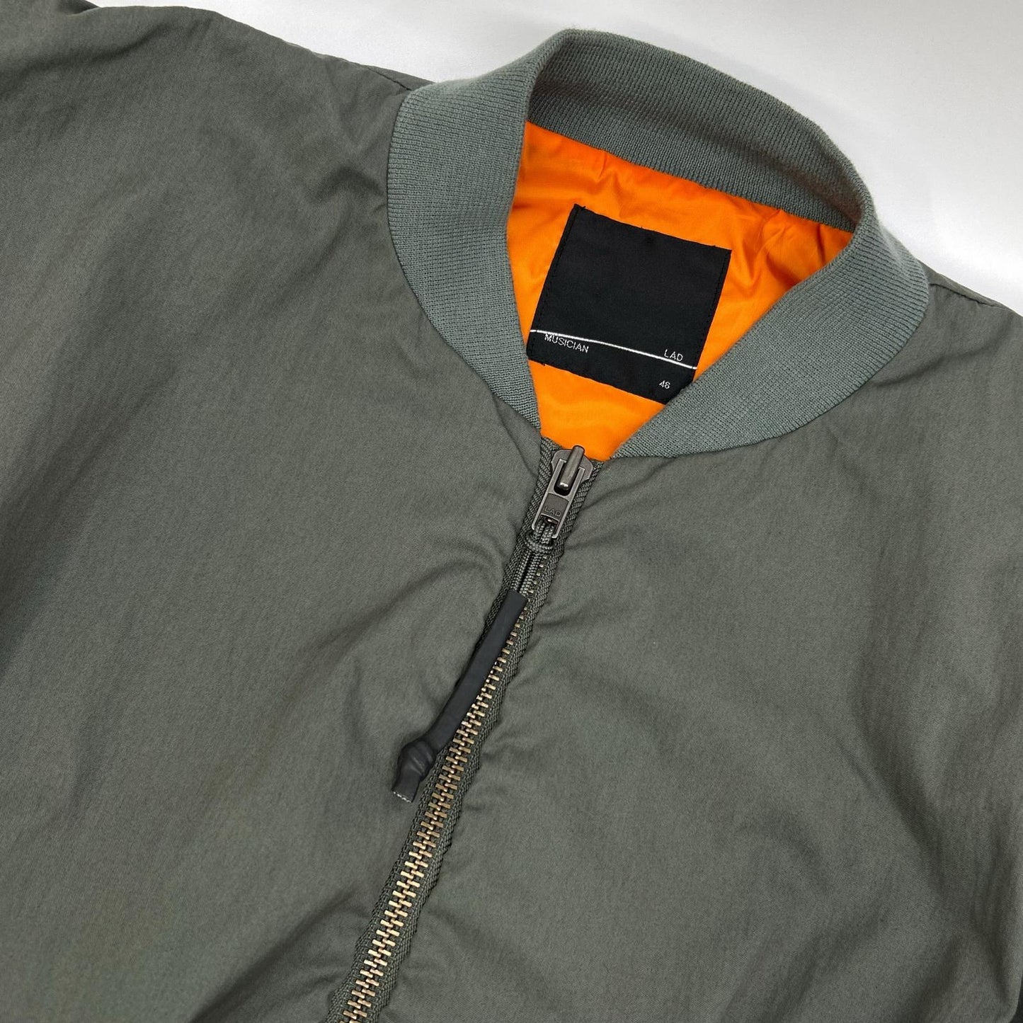 LAD MUSICIAN ラッドミュージシャン 2123-356 カーキ NY OXFORD MA-1 コットン ジップアップブルゾン ジャケット