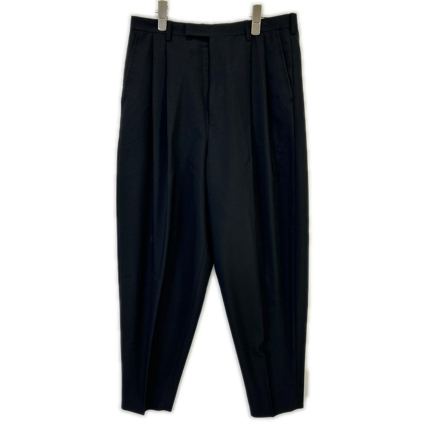 LAD MUSICIAN ラッドミュージシャン 18SS ブラック ウール 2タック テーパードワイドスラックスパンツ ボトムス