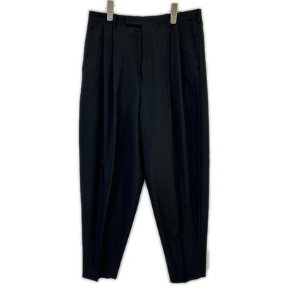 LAD MUSICIAN ラッドミュージシャン 18SS ブラック ウール 2タック テーパードワイドスラックスパンツ ボトムス