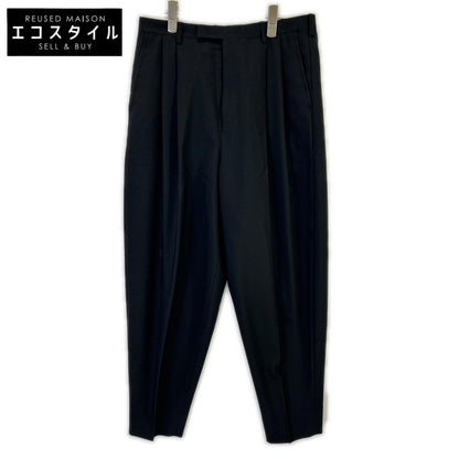 LAD MUSICIAN ラッドミュージシャン 18SS ブラック ウール 2タック テーパードワイドスラックスパンツ ボトムス