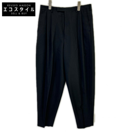 LAD MUSICIAN ラッドミュージシャン 18SS ブラック ウール 2タック テーパードワイドスラックスパンツ ボトムス