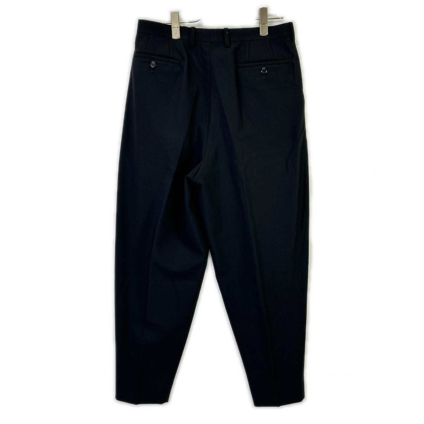 LAD MUSICIAN ラッドミュージシャン 18SS ブラック ウール 2タック テーパードワイドスラックスパンツ ボトムス