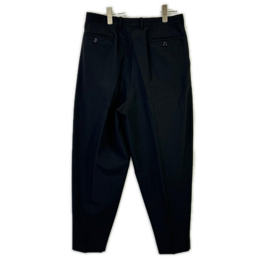 LAD MUSICIAN ラッドミュージシャン 18SS ブラック ウール 2タック テーパードワイドスラックスパンツ ボトムス