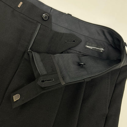 LAD MUSICIAN ラッドミュージシャン 18SS ブラック ウール 2タック テーパードワイドスラックスパンツ ボトムス