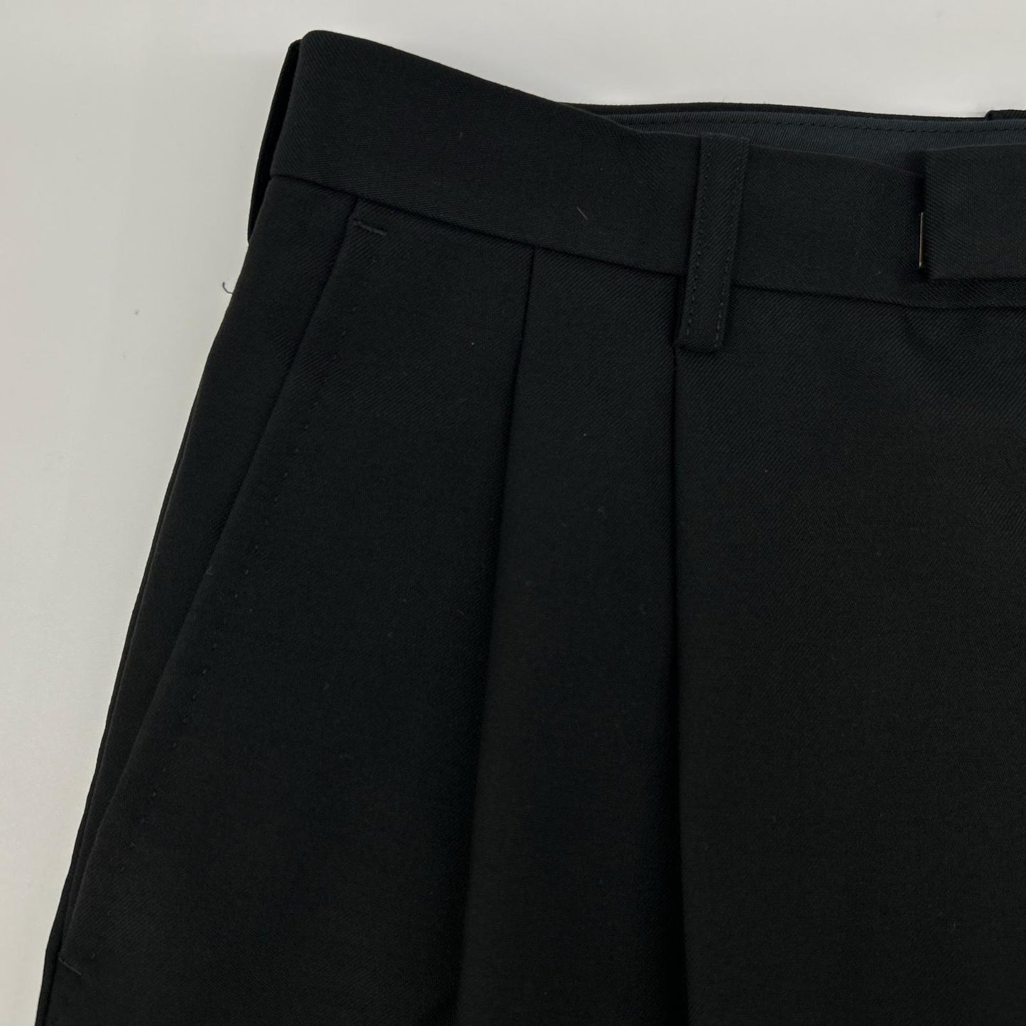 LAD MUSICIAN ラッドミュージシャン 18SS ブラック ウール 2タック テーパードワイドスラックスパンツ ボトムス