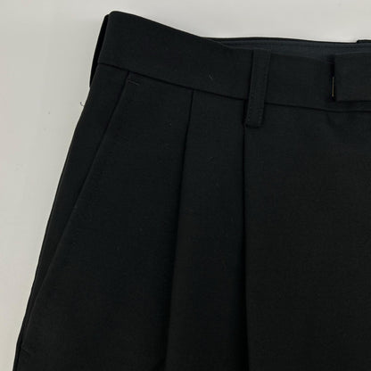 LAD MUSICIAN ラッドミュージシャン 18SS ブラック ウール 2タック テーパードワイドスラックスパンツ ボトムス