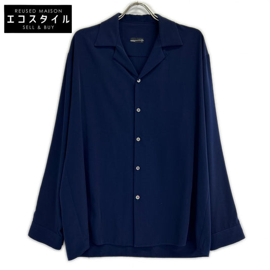 LAD MUSICIAN ラッドミュージシャン 22AW ネイビー DECHINE OPEN COLLAR SHIRT 開襟シャツ トップス