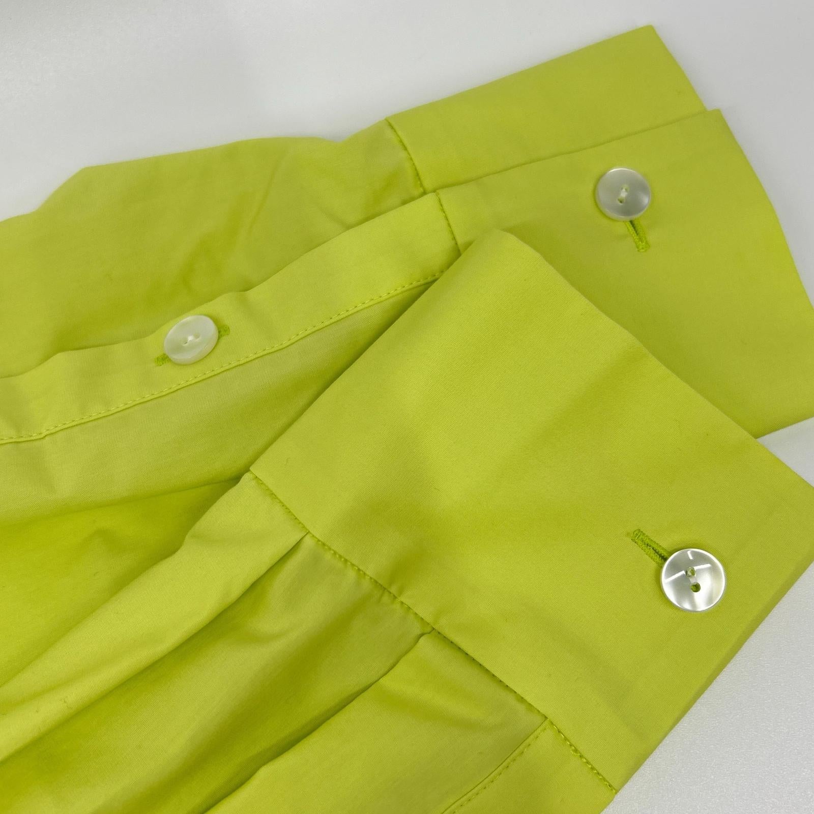 ENFOLD 安福德 25AW 300IA130-0351 绿色 棉混纺 FRILL-COLLAR SHIRT/荷叶边领衬衫 上衣
