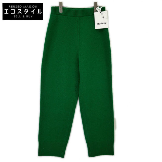 ENFOLD エンフォルド 25AW 300IA271-2511 グリーン ウール KNIT EGG-PANTS/ニットエッグパンツ ボトムス