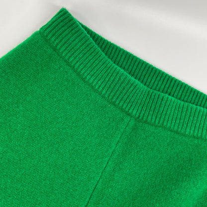 ENFOLD エンフォルド 25AW 300IA271-2511 グリーン ウール KNIT EGG-PANTS/ニットエッグパンツ ボトムス