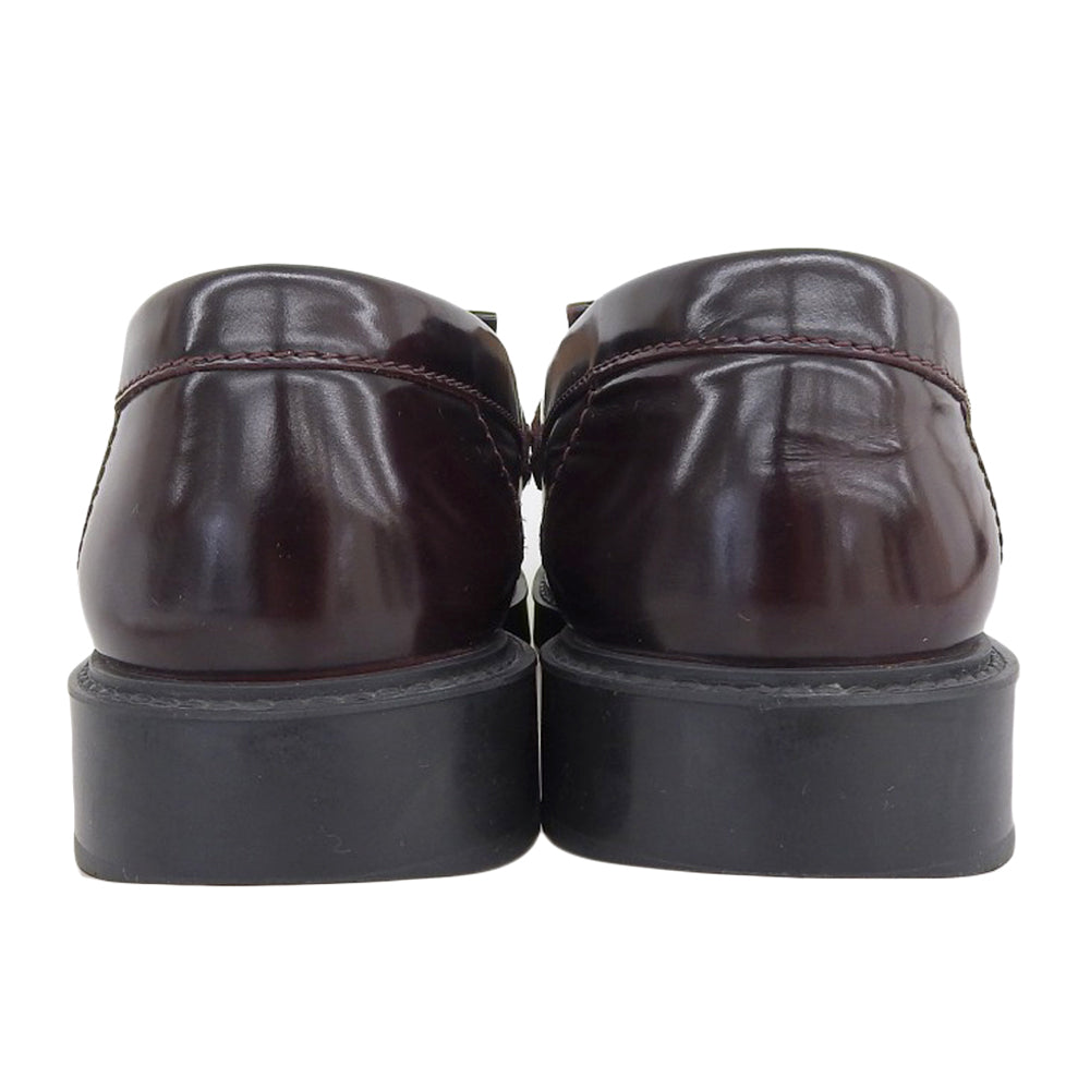 TOD'S トッズ ダブルT金具 フリンジデザイン モカシンローファー シューズ レディース ブラウン×ゴールド 36 シューズ