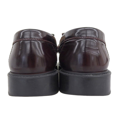 TOD'S トッズ ダブルT金具 フリンジデザイン モカシンローファー シューズ レディース ブラウン×ゴールド 36 シューズ