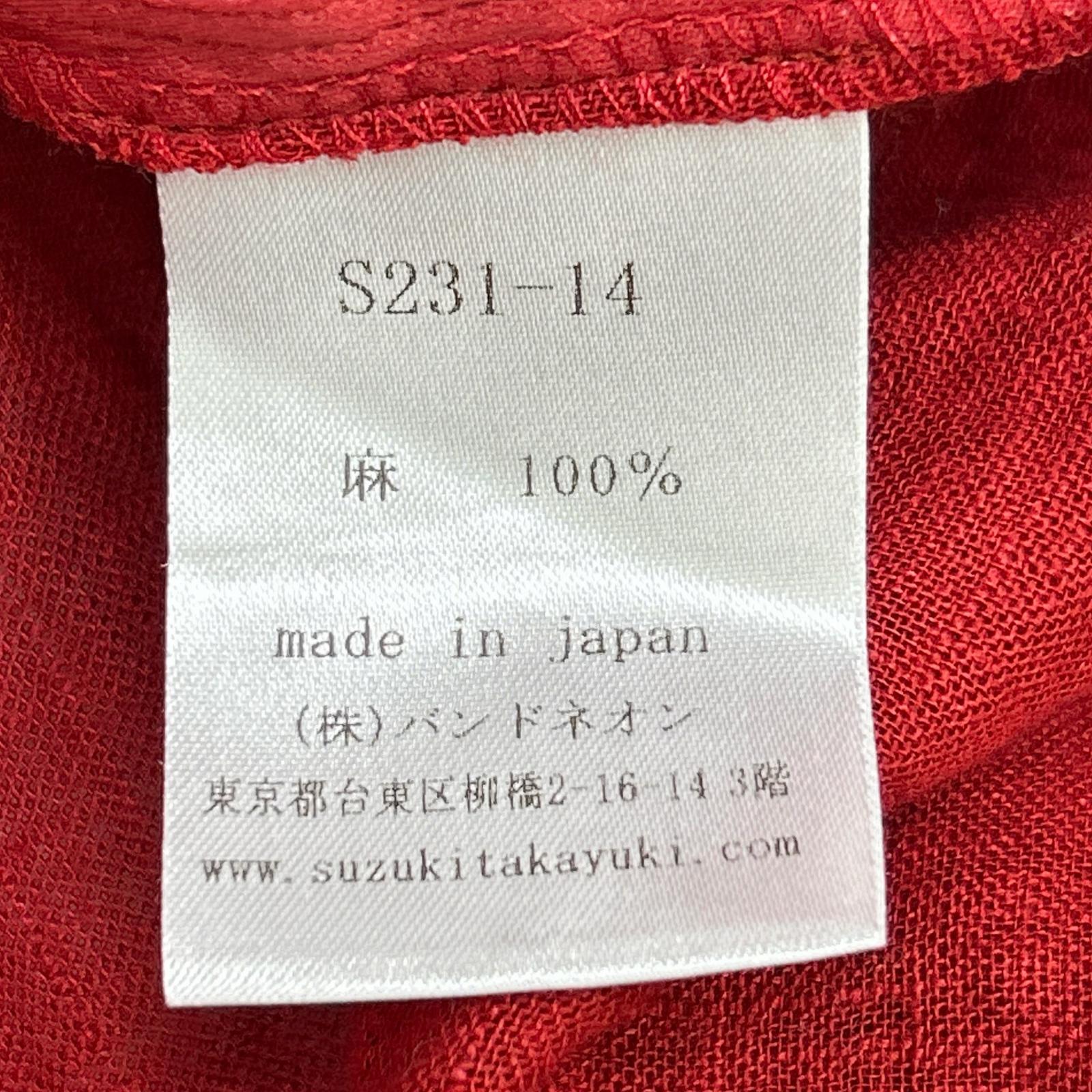 suzuki takayuki スズキタカユキ S231-14 レッド リネン band-sleeve
