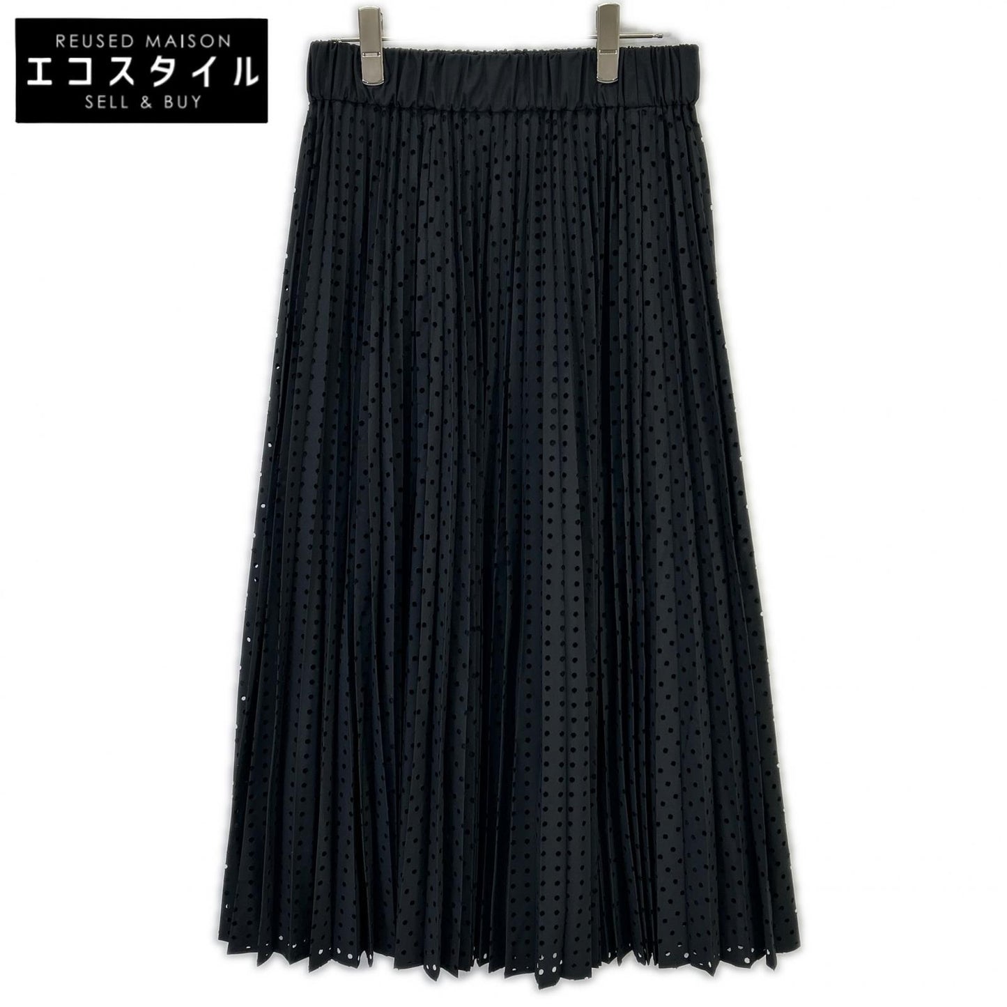 ADORE アドーア 531-4120308 24年製 ブラック ドットプリーツスカート スカート