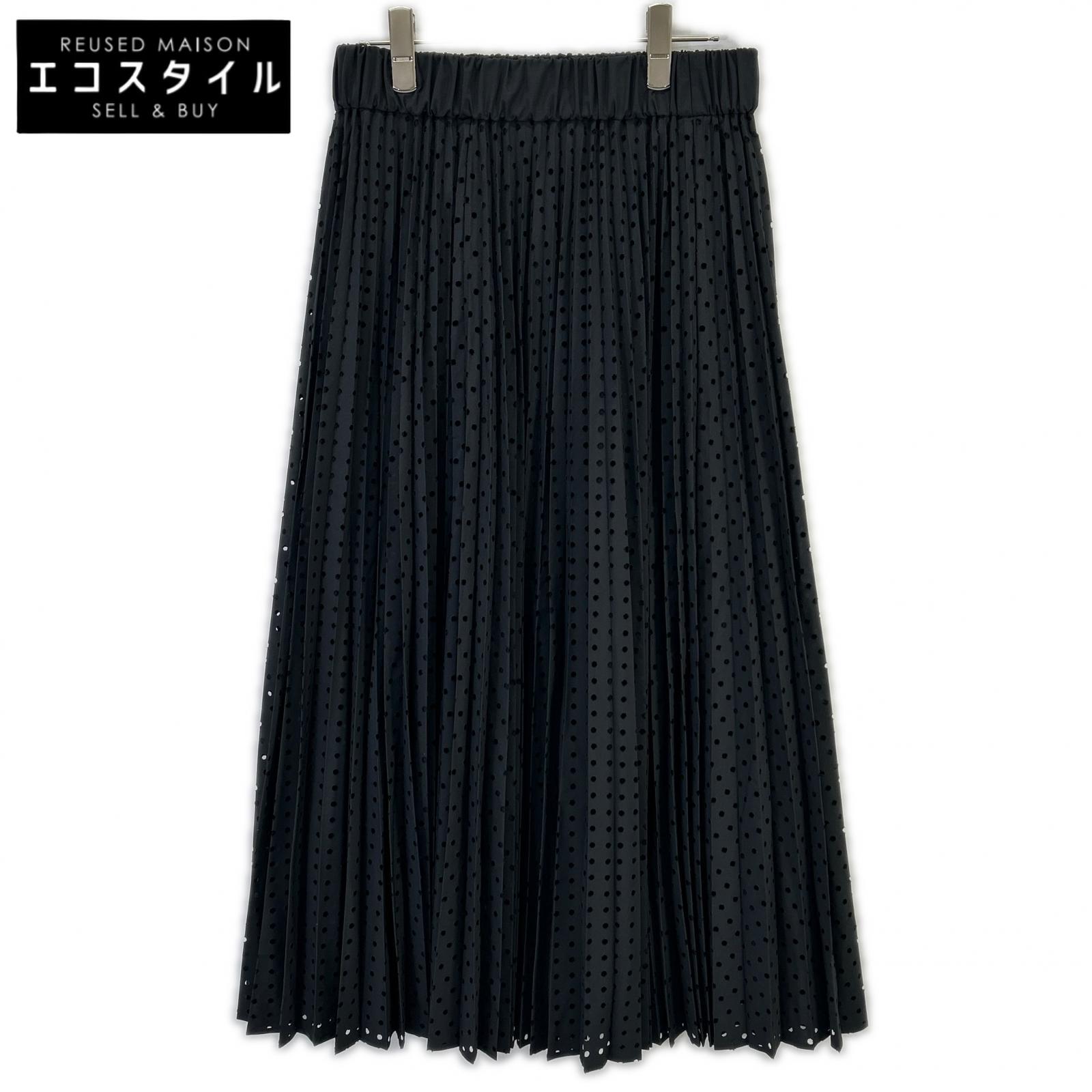 ADORE アドーア 531-4120308 24年製 ブラック ドットプリーツスカート スカート