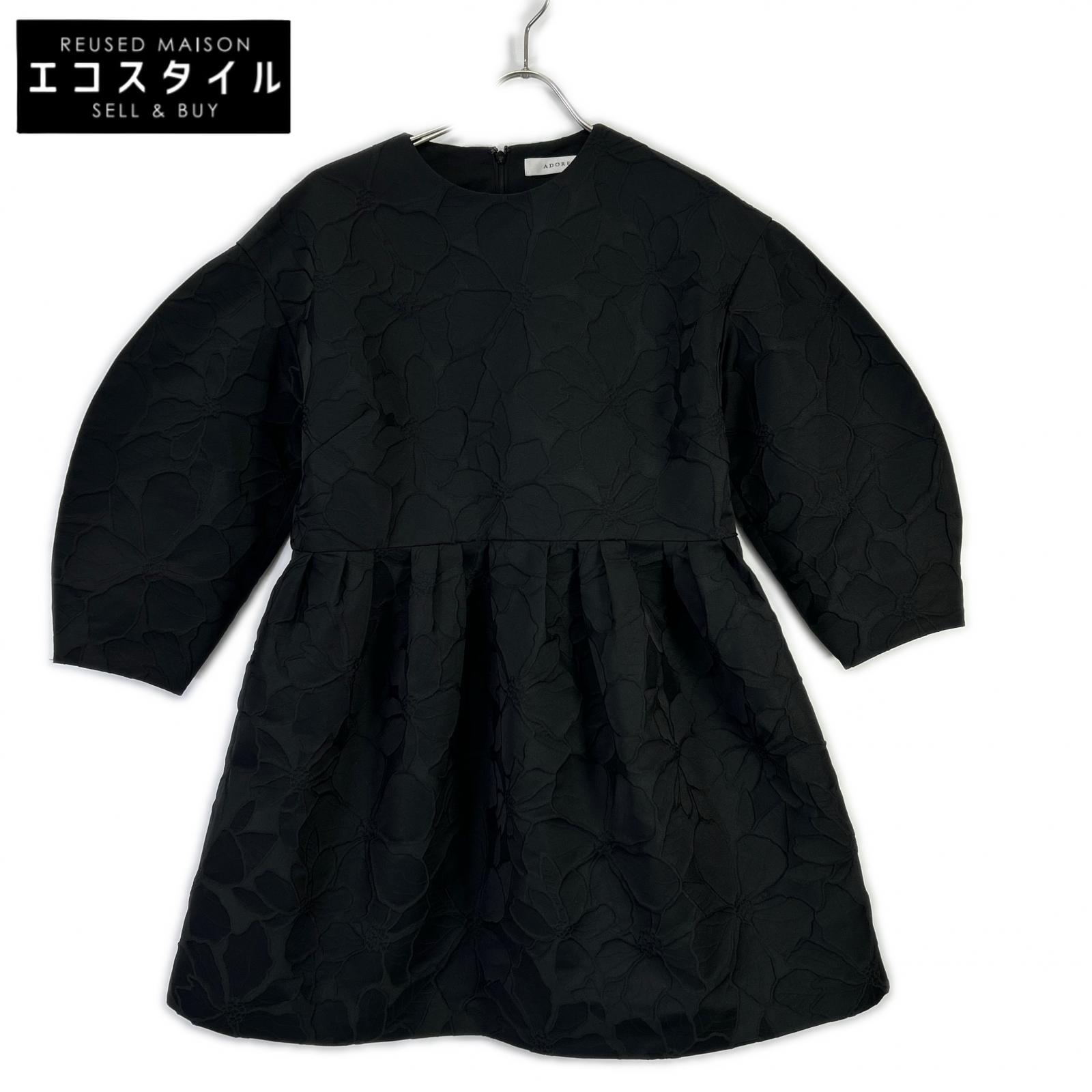 ADORE アドーア 531-2240122 ブラック フラワーエンブロイダリータックブラウス トップス