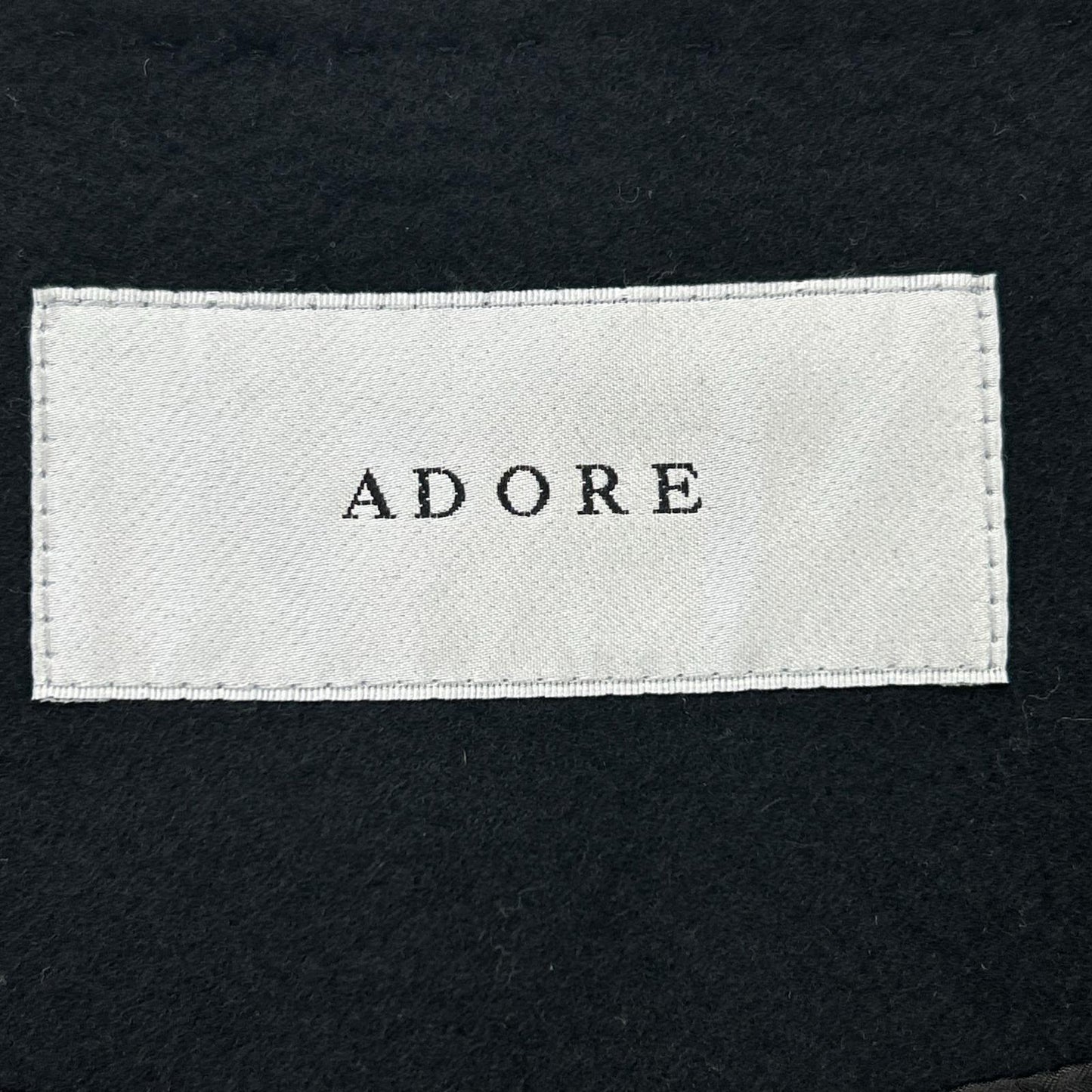 ADORE アドーア 531-1250021 ブラック ソフトメルトンノーカラージャケット ジャケット