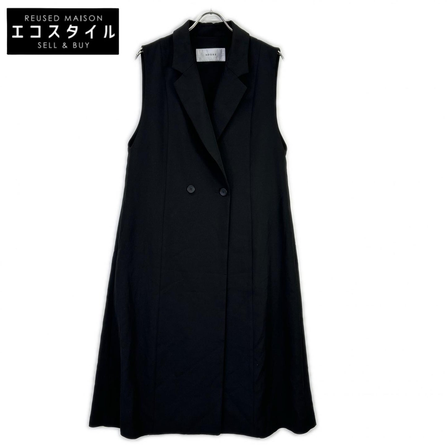 ADORE 阿多丽 531-2150110 黑色涤纶中号斜纹马甲夹克