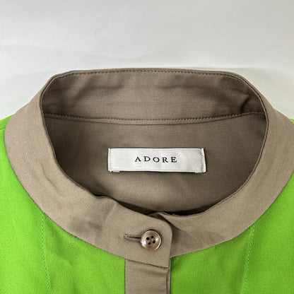 ADORE アドーア 531-2110005 カーキ×グリーン アクセントカラーコンビロングブラウス トップス