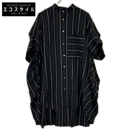 ADORE アドーア 531-1110503 ブラック リネン ユーカリストライプブラウス トップス