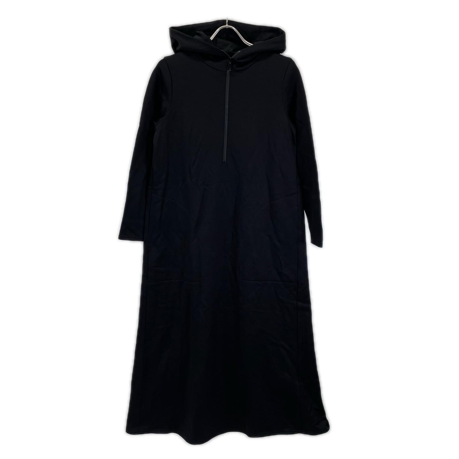 ADORE アドーア 531-9240023 ブラック コットンナイロン裏毛フード付きワンピース ワンピース