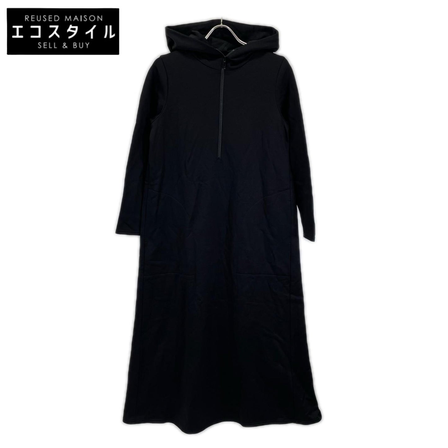 ADORE アドーア 531-9240023 ブラック コットンナイロン裏毛フード付きワンピース ワンピース