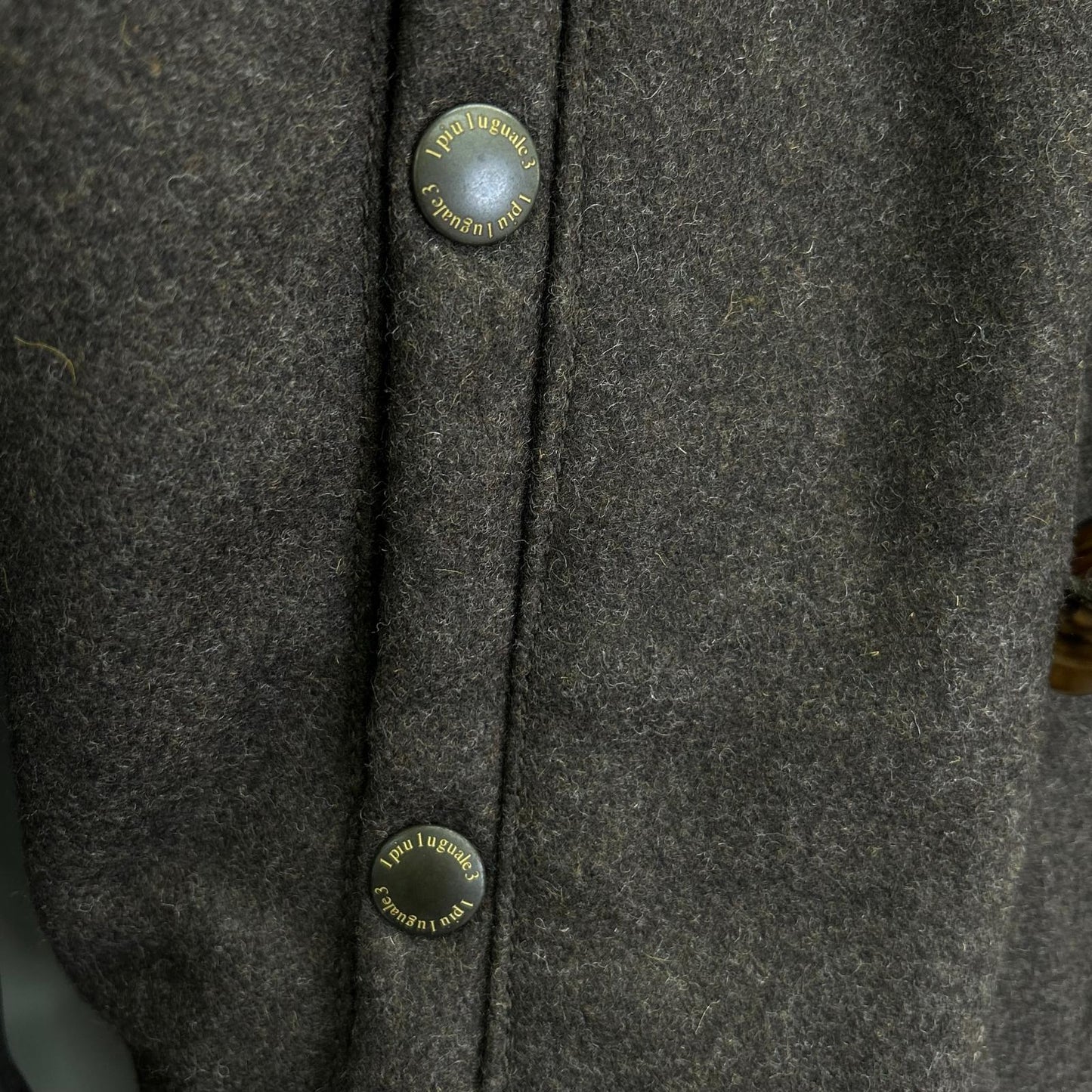 1piu1uguale3 Uno Più Uno Uguale Tre MRC002 brown wool-cashmere blend and leather N-3B mod coat coat