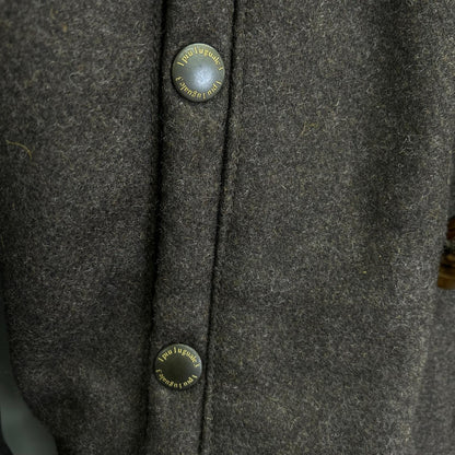 1piu1uguale3 Uno Più Uno Uguale Tre MRC002 brown wool-cashmere blend and leather N-3B mod coat coat