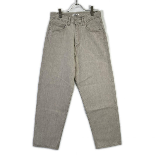AURALEE オーラリー 26SS A26SP02BD グレー FADED HARD TWIST BROWN DENIM WIDE PANTS ボトムス