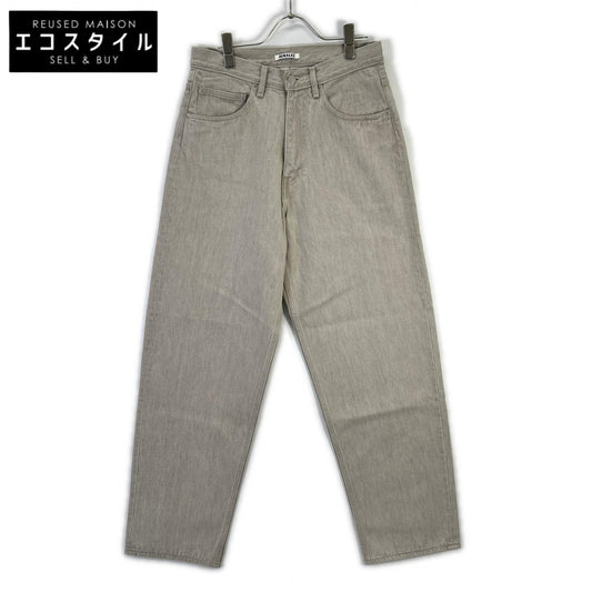 AURALEE オーラリー 26SS A26SP02BD グレー FADED HARD TWIST BROWN DENIM WIDE PANTS ボトムス