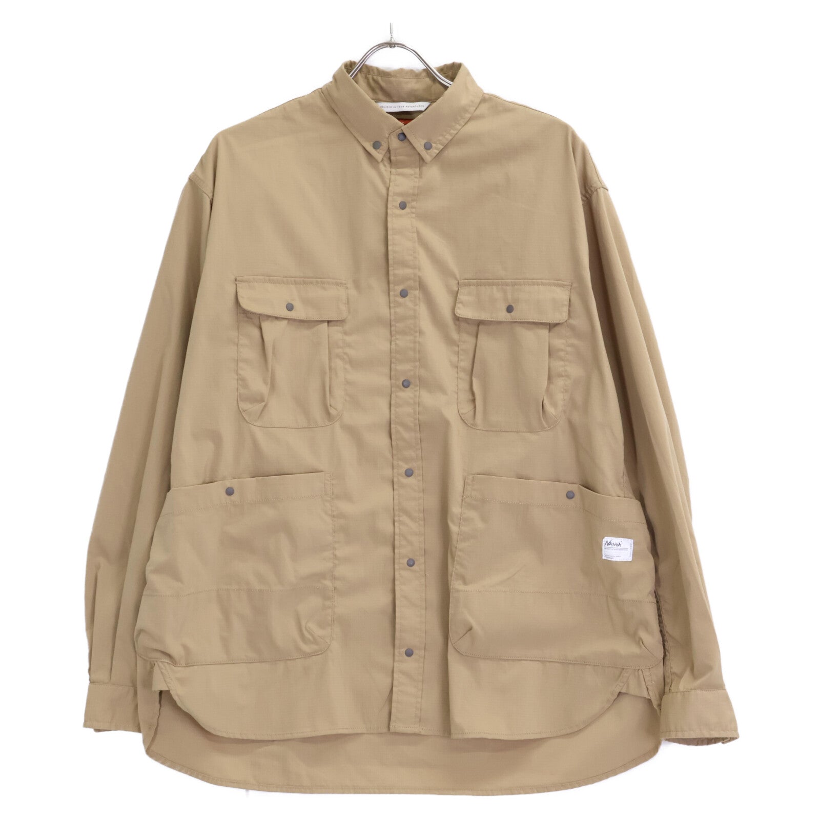 NANGA ナンガ NM2421-1H207-A ベージュ HINOC RIPSTOP CAMP SHIRT ヒノック リップストップ キャンプシャツ トップス