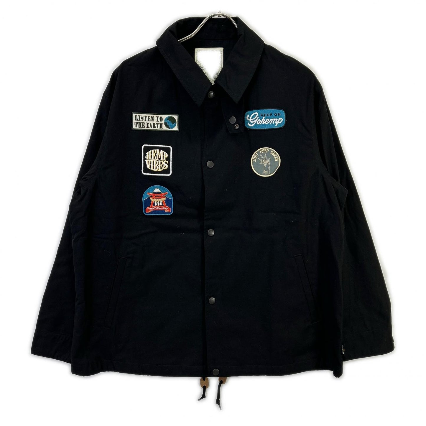 GOHEMP ゴーヘンプ GHJ6169BSN ブラック VALLEY JACKET ワッペン付きコーチジャケット ジャケット