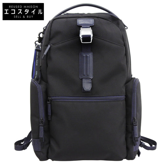 ZERO HALLIBURTON ゼロハリバートン 美品 ZERO ZLM Large Backpack ナイロン×カーフ リュック デイパック ブラック×ネイビー 81517 リュック バックパック