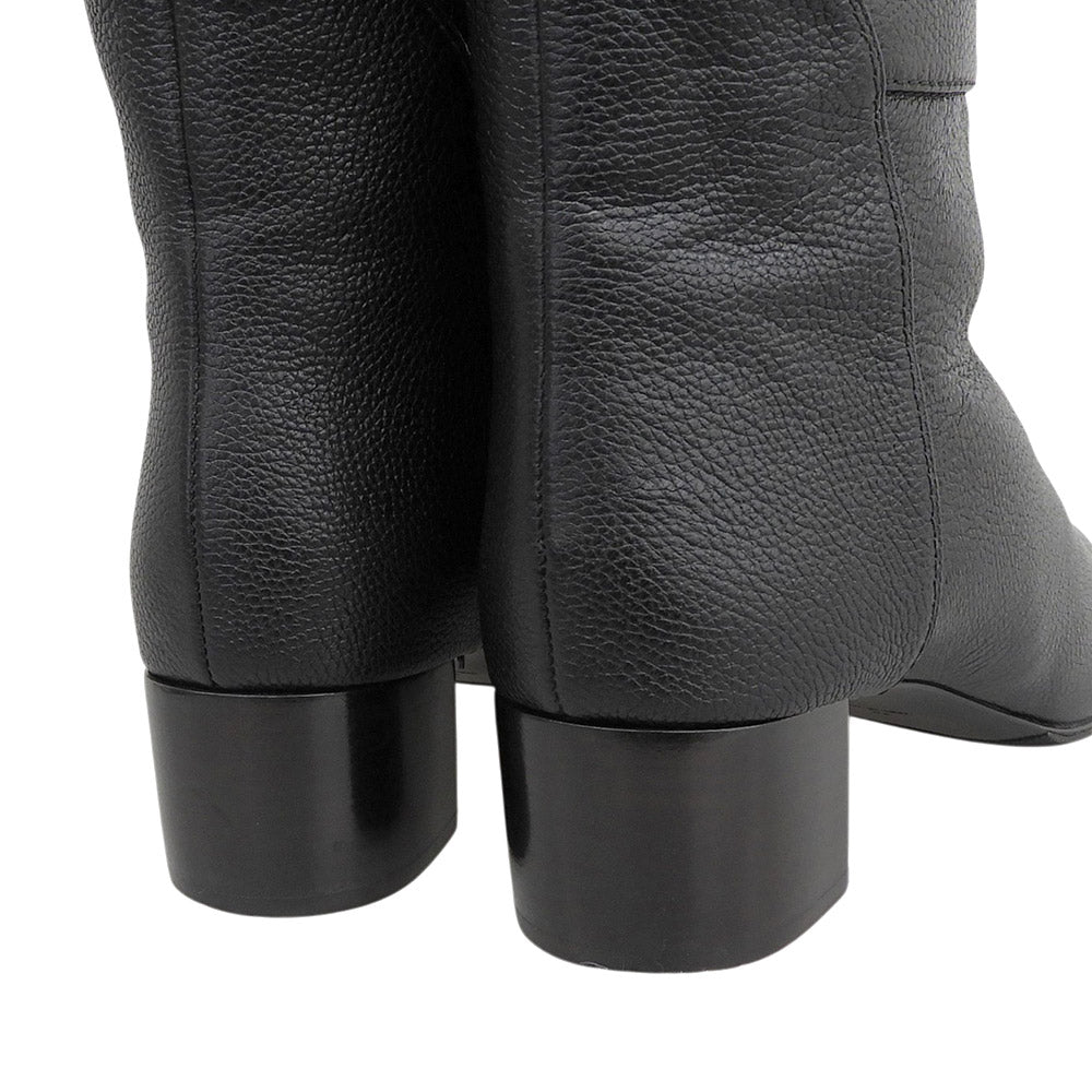 giuseppe zanotti ジュゼッペザノッティ 美品 ニーハイ ロングブーツ シューズ レディース レザー ブラック 39 シューズ