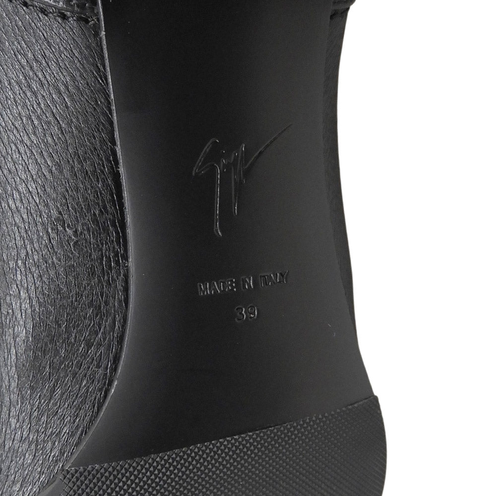 giuseppe zanotti ジュゼッペザノッティ 美品 ニーハイ ロングブーツ シューズ レディース レザー ブラック 39 シューズ