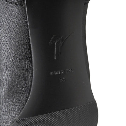giuseppe zanotti ジュゼッペザノッティ 美品 ニーハイ ロングブーツ シューズ レディース レザー ブラック 39 シューズ