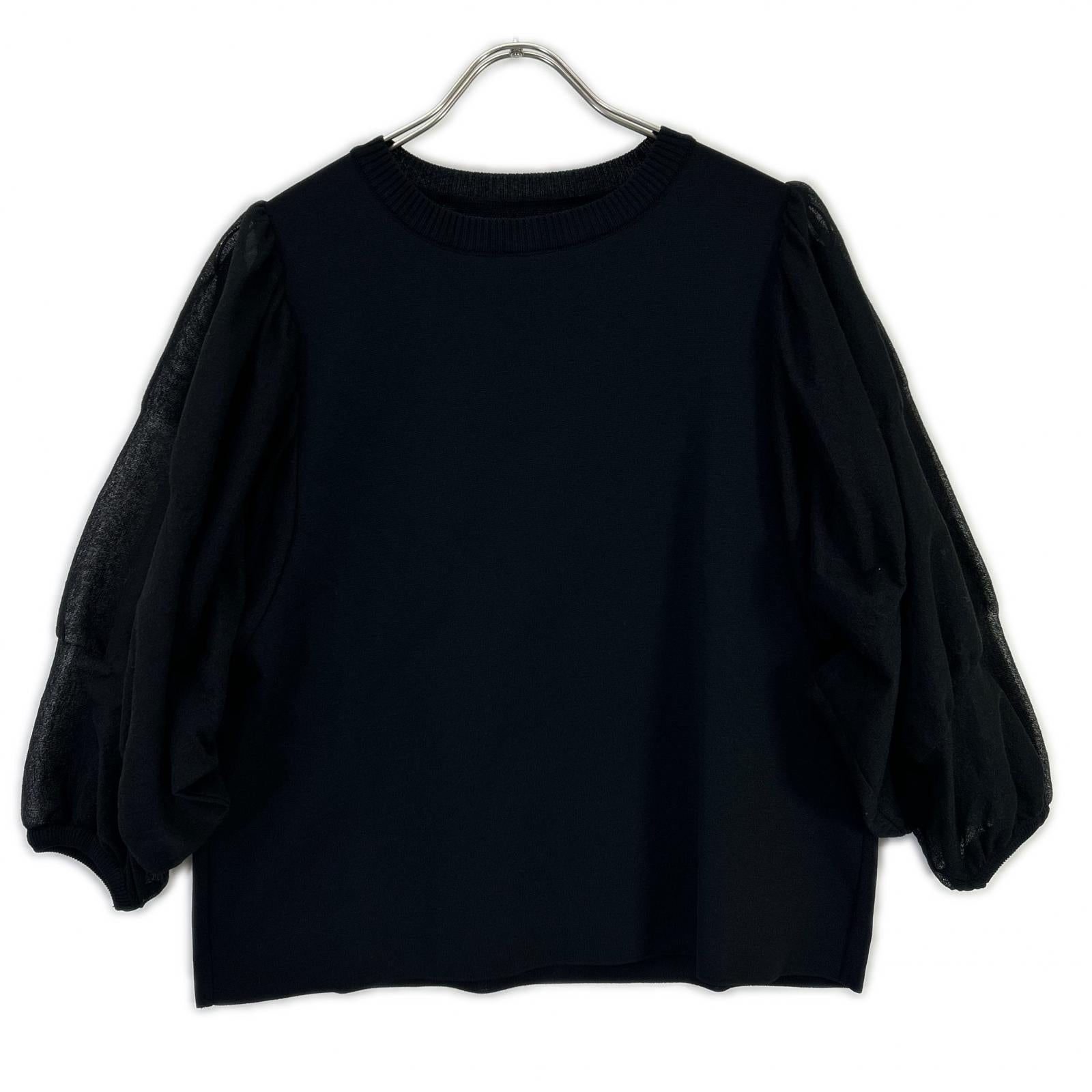 ADORE アドーア 531-5270615 25年製 ブラック シアースリーブニット トップス