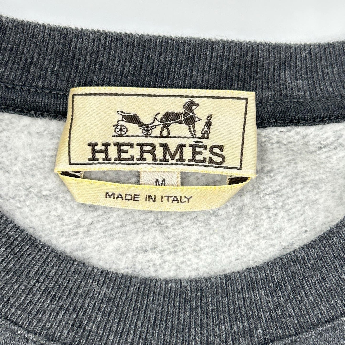 HERMES 爱马仕 52-5756 炭灰色×黑色 棉质 落肩运动衫 套头衫
